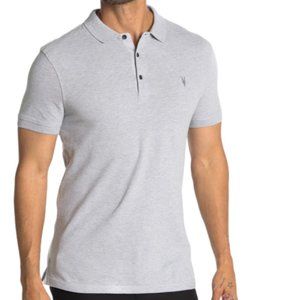 All Saints Gray Form Short Sleeve Polo Shirt - S